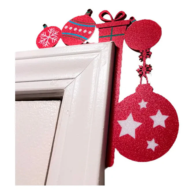 Adorno Navidad - Esquinero Para Puerta Navidad Rojo 1