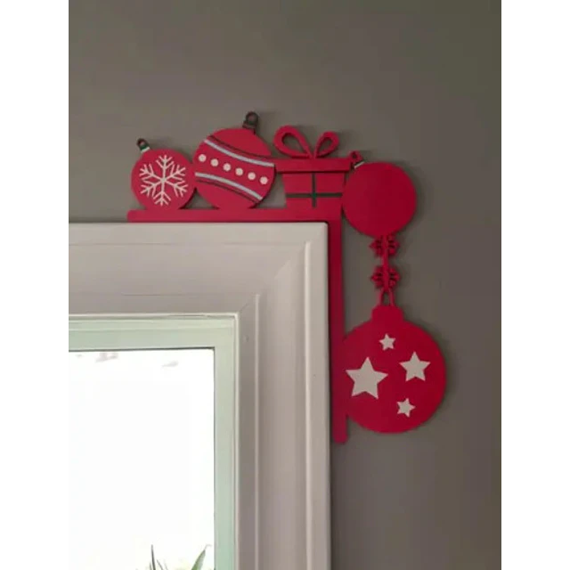 Adorno Navidad - Esquinero Para Puerta Navidad Rojo