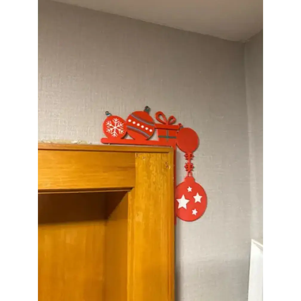 Adorno Navidad - Esquinero Para Puerta Navidad Rojo 3