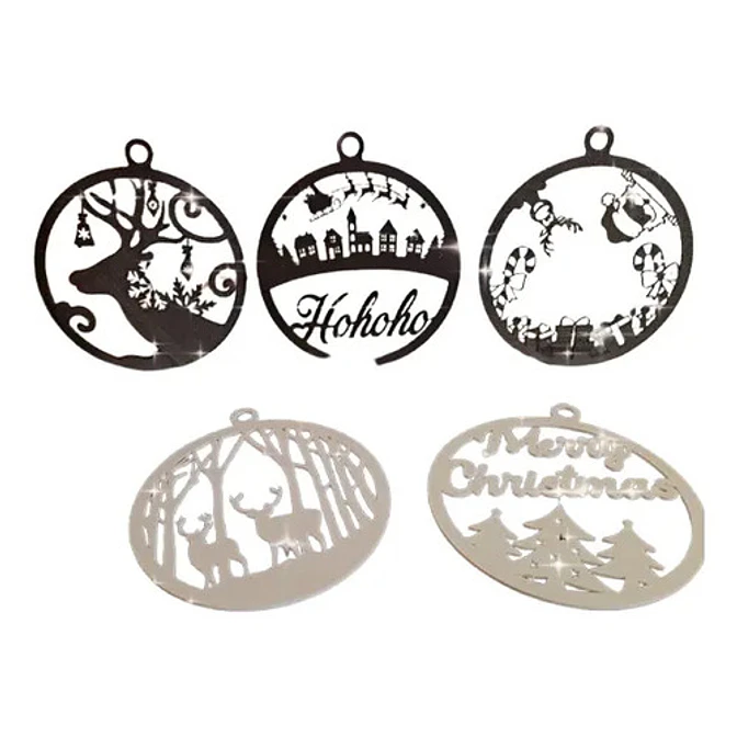 Adorno Navideño - Bolas Estilo Navidad Hohoho Pack De 5 2