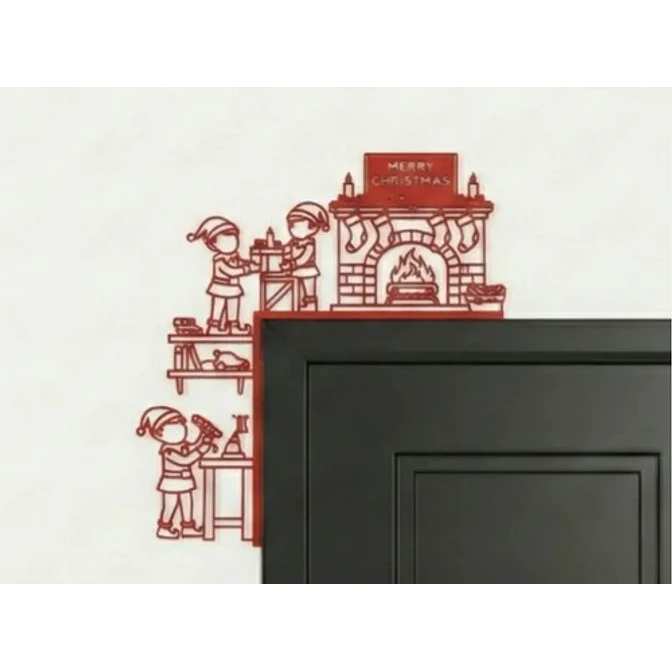 Decoración De Puerta Duendes Navideños 1