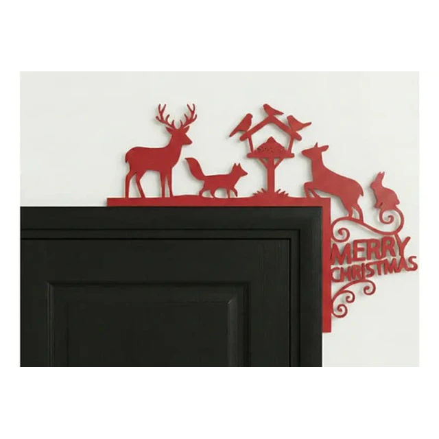 Decoración De Marco De Puerta Navideña Renos Navideños