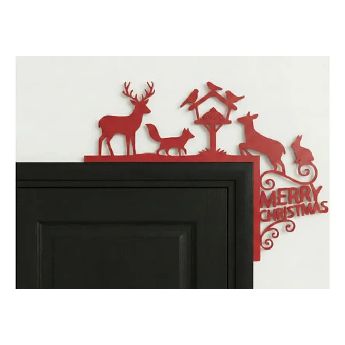 Decoración De Marco De Puerta Navideña Renos Navideños 1