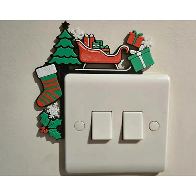Adorno Para Interruptor - Trineo Santa