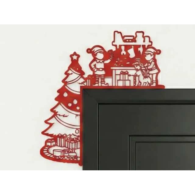 Decoración De Puerta Navideña De Árbol