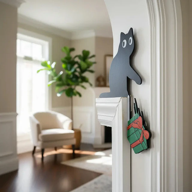 Adorno Para Esquina De Puerta Estilo Gato Festivo