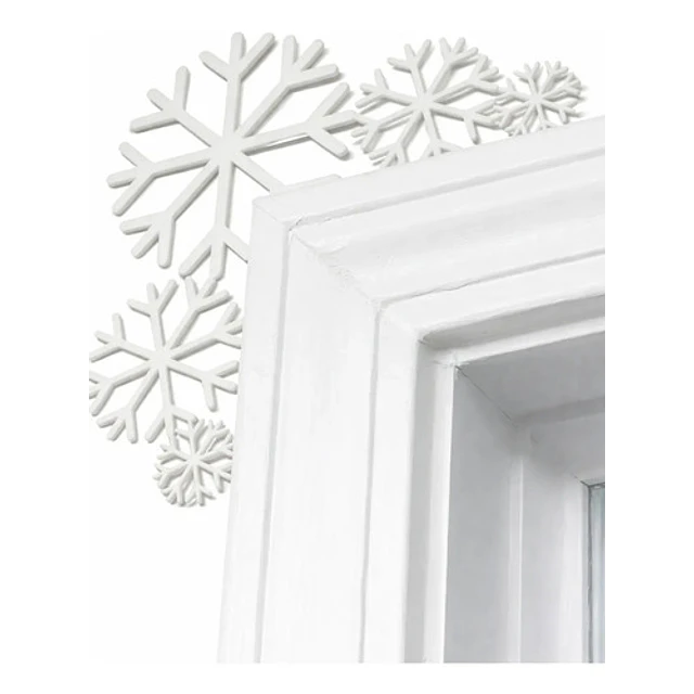 Adorno Navidad - Esquinero Para Puerta Copos De Nieve