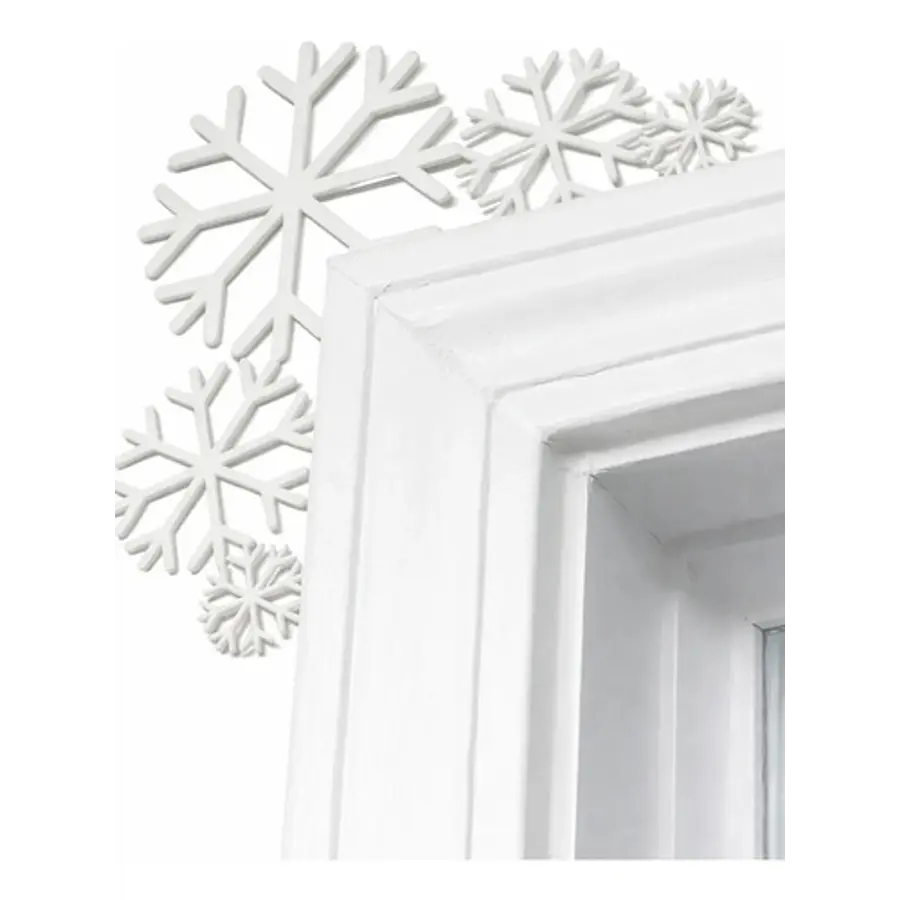 Adorno Navidad - Esquinero Para Puerta Copos De Nieve