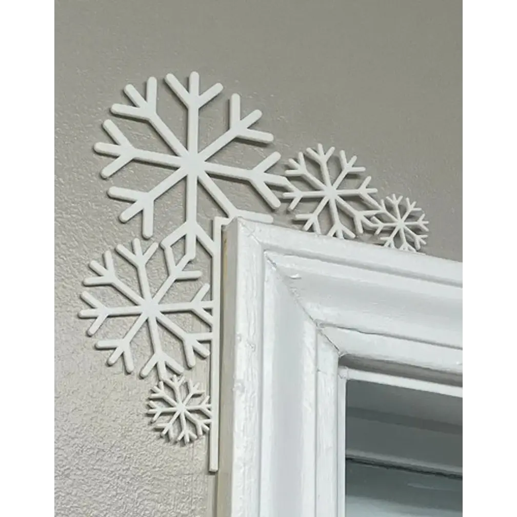 Adorno Navidad - Esquinero Para Puerta Copos De Nieve 2