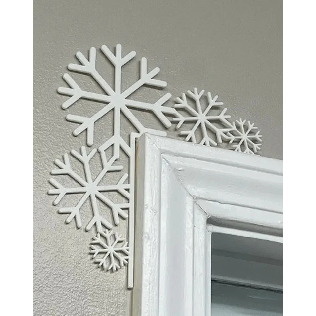 Adorno Navidad - Esquinero Para Puerta Copos De Nieve