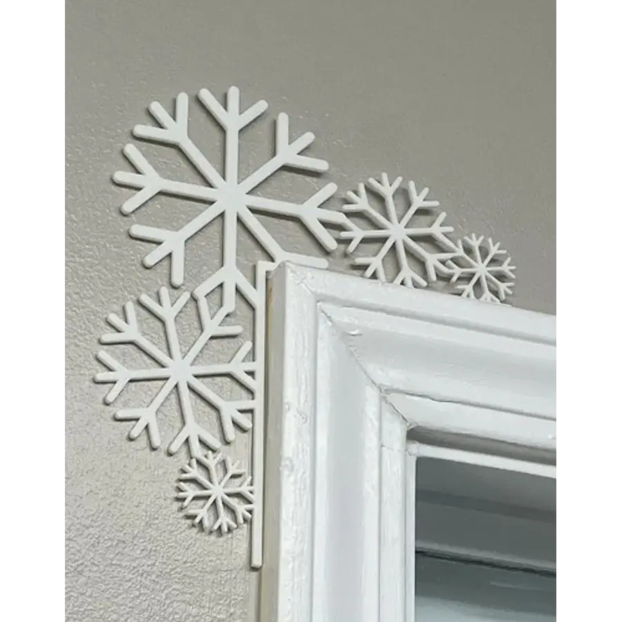 Adorno Navidad - Esquinero Para Puerta Copos De Nieve