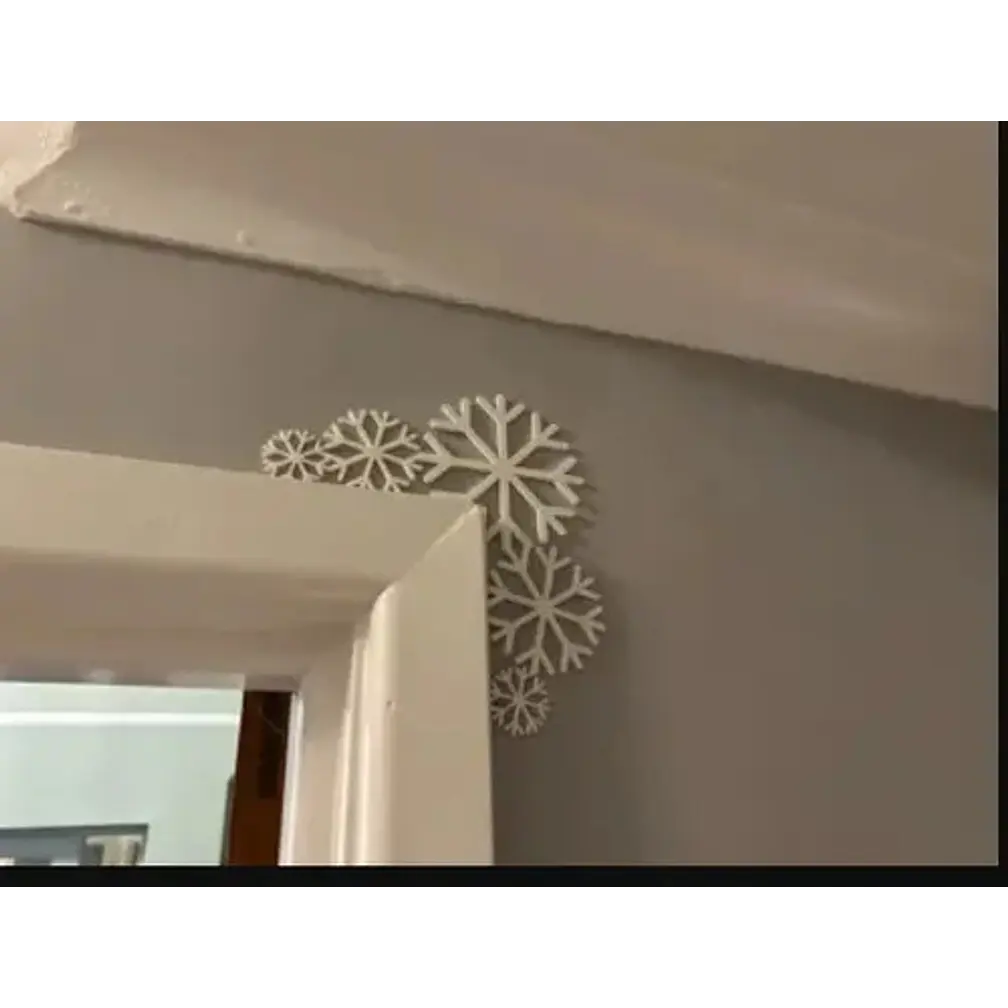 Adorno Navidad - Esquinero Para Puerta Copos De Nieve 3