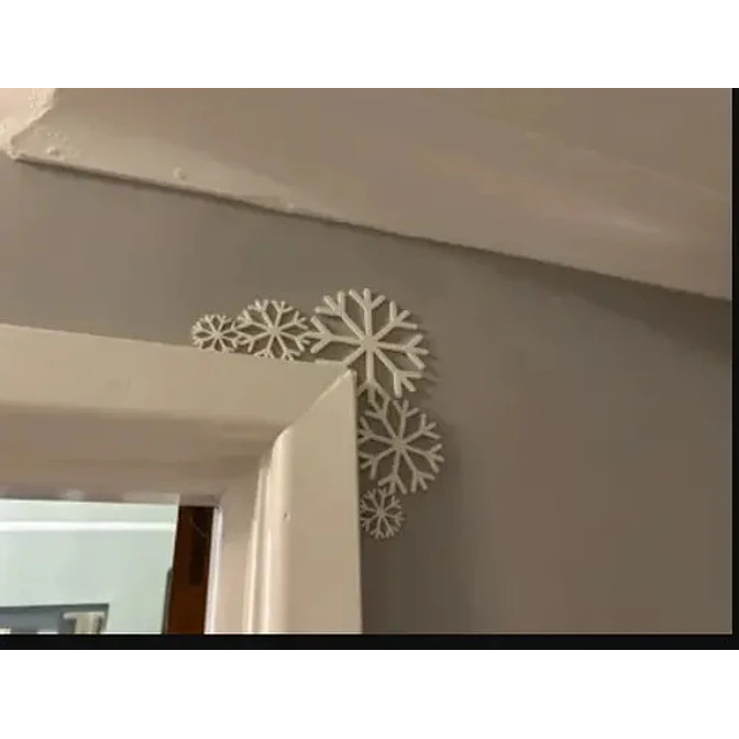 Adorno Navidad - Esquinero Para Puerta Copos De Nieve 3