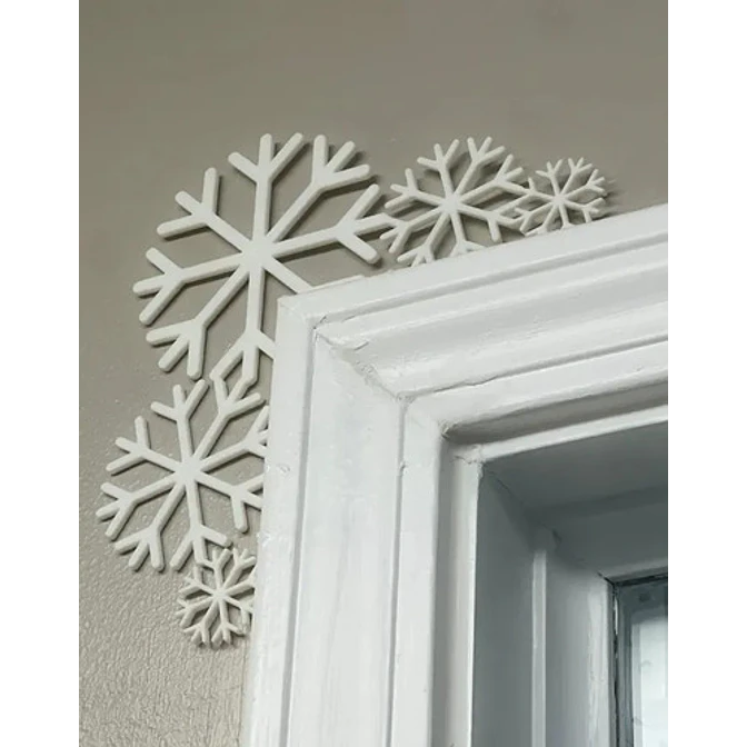 Adorno Navidad - Esquinero Para Puerta Copos De Nieve 4