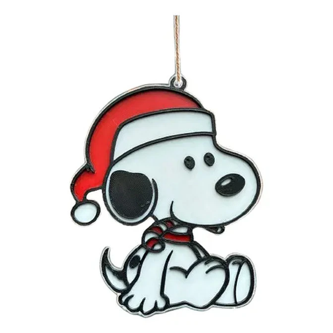 Adorno Navideño - Snoopy Con Gorro De Santa 1