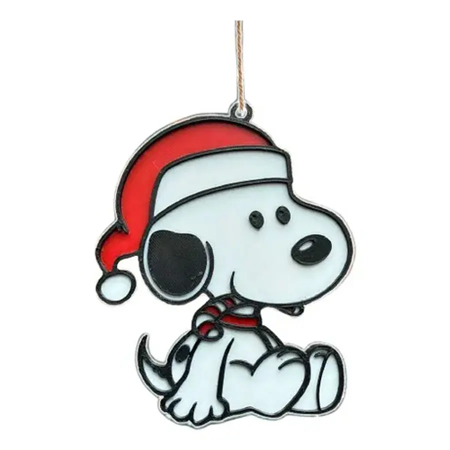 Adorno Navideño - Snoopy Con Gorro De Santa