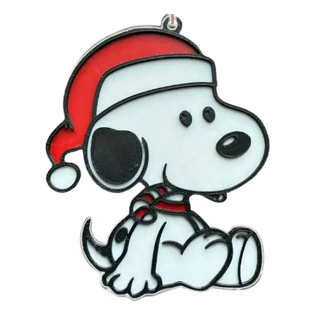 Adorno Navideño - Snoopy Con Gorro De Santa 2