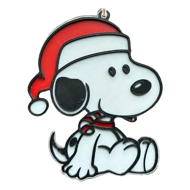 Adorno Navideño - Snoopy Con Gorro De Santa
