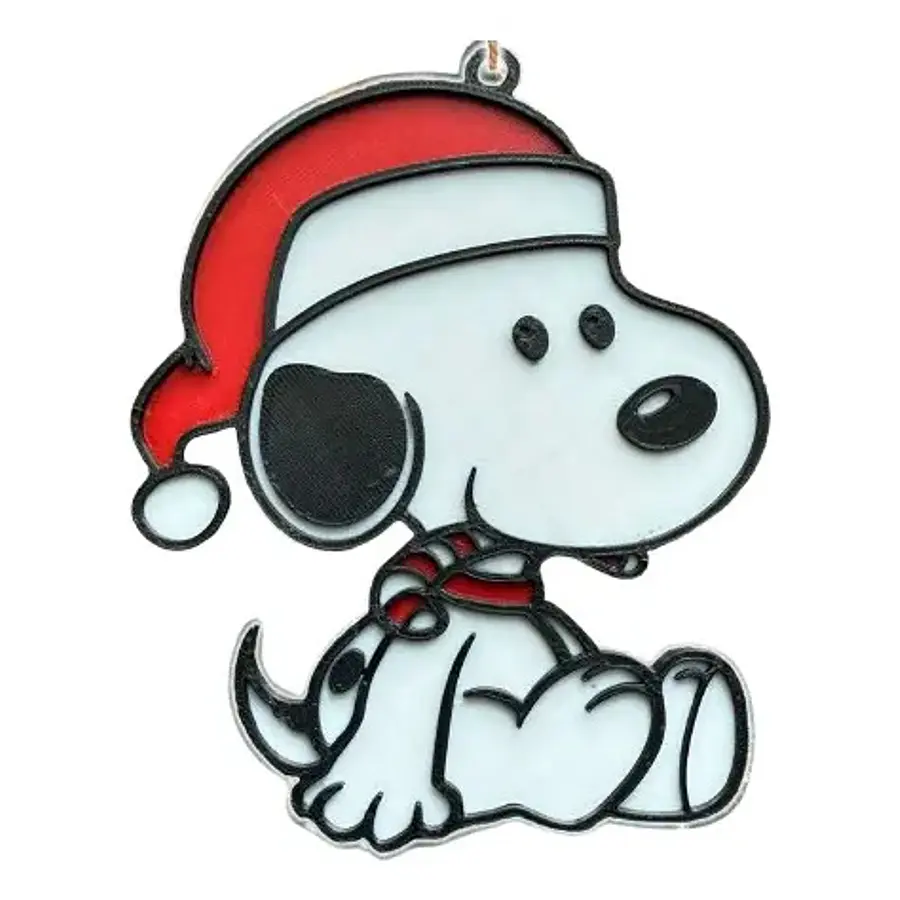Adorno Navideño - Snoopy Con Gorro De Santa
