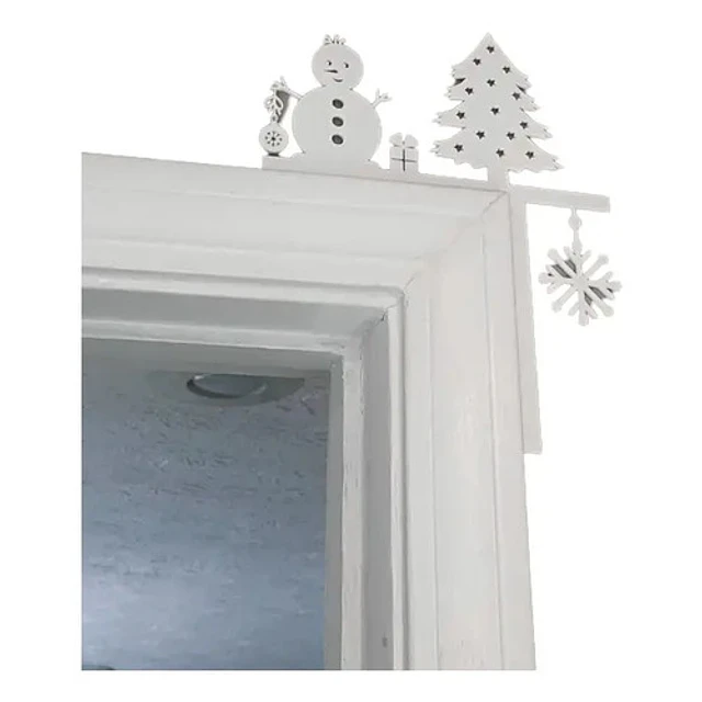 Adorno Navidad - Esquinero Puerta Muñeco De Nieve