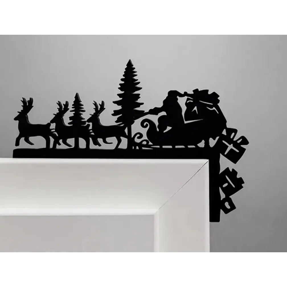 Adorno Navidad - Esquinero De Puerta Santa Y Renos 4