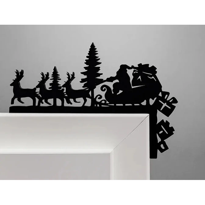 Adorno Navidad - Esquinero De Puerta Santa Y Renos 4