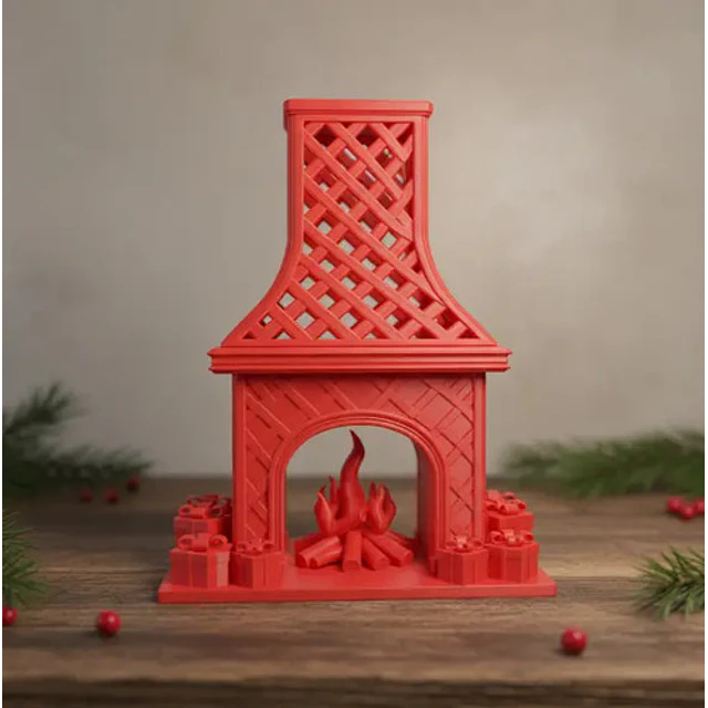 Decoración De Chimenea Navideña