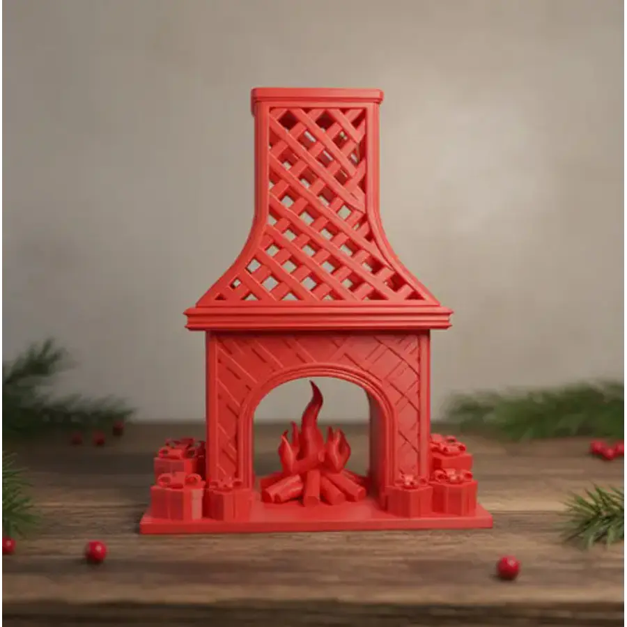 Decoración De Chimenea Navideña