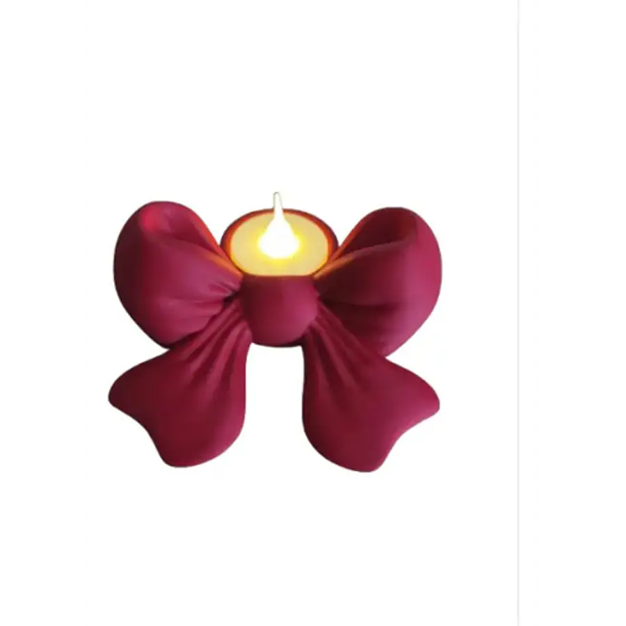 Portavelas Led Lazo Navideño