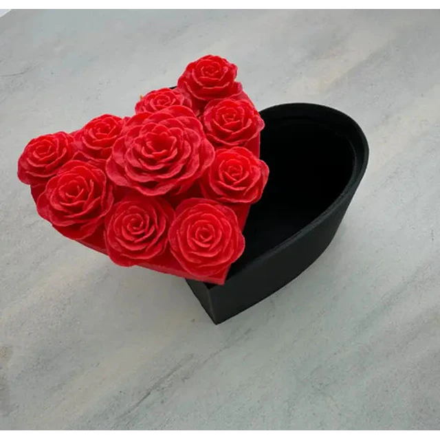Caja De Corazón Rosas Eternas - San Valentín