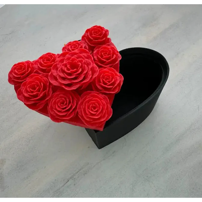 Caja De Corazón Rosas Eternas - San Valentín 2