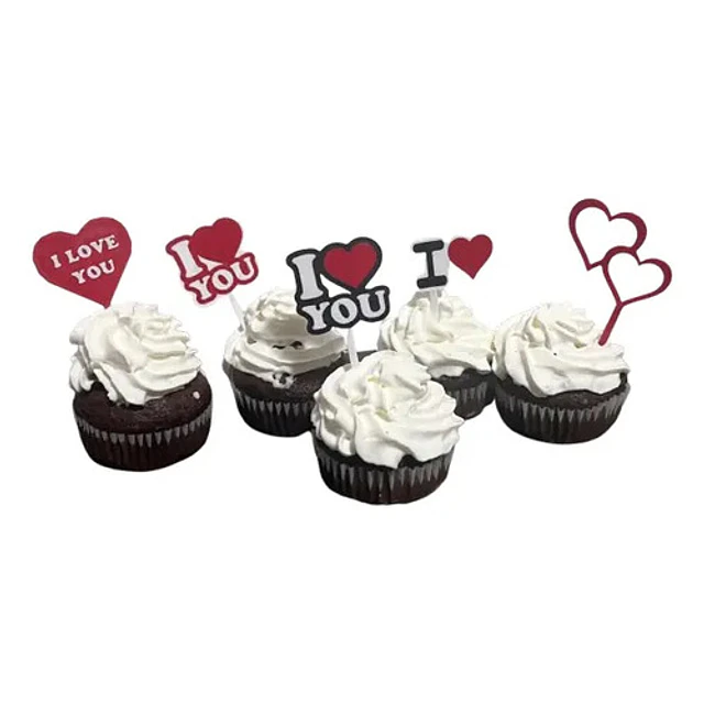 Adornos Para Cupcakes De San Valentín Pack De 5