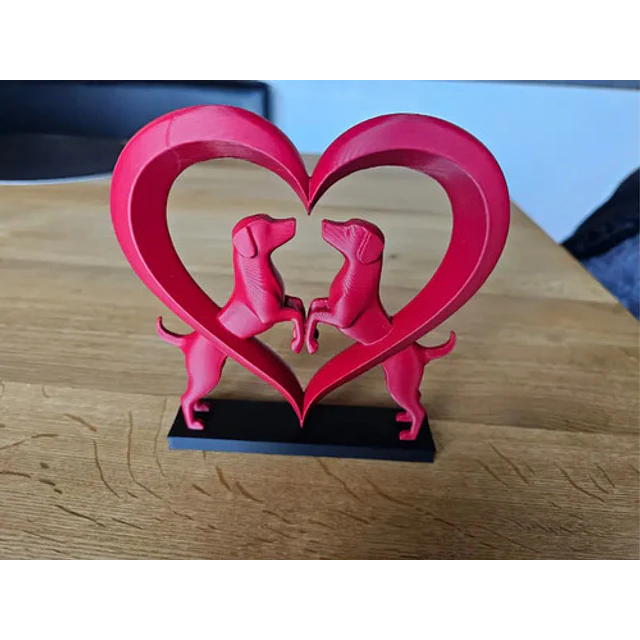 Elegante Escultura De Corazón De Perro