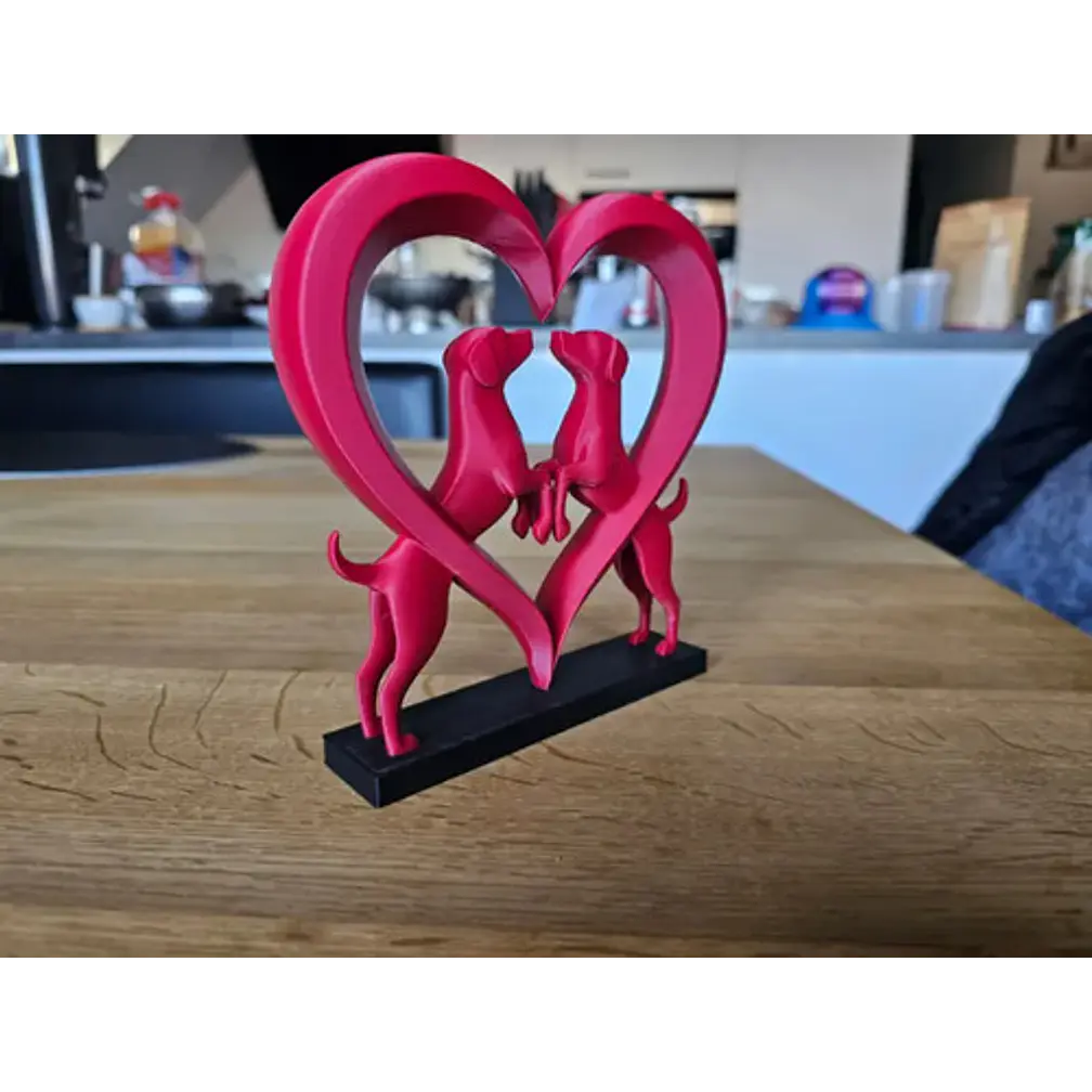 Elegante Escultura De Corazón De Perro 4