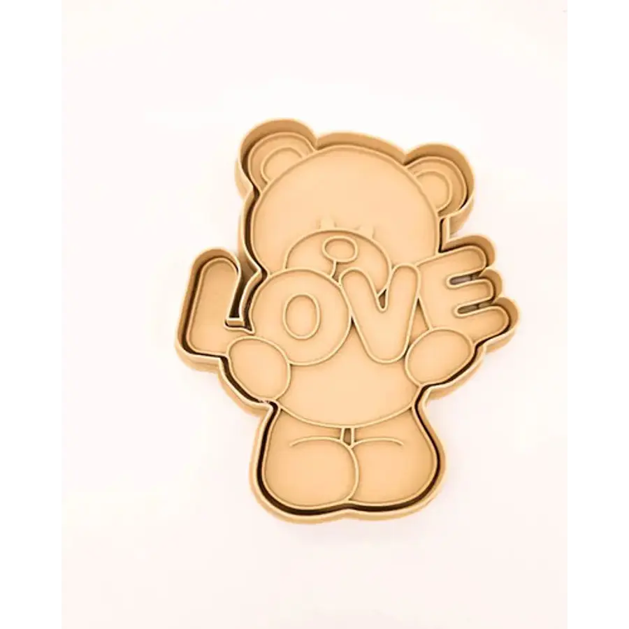 Cortador De Galletas - Osito Con La Palabra Love
