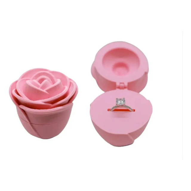 Caja De Anillo De Rosa Para San Valentín