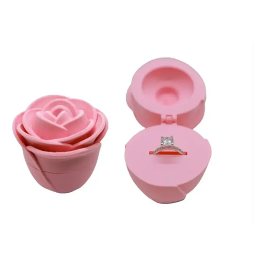 Caja De Anillo De Rosa Para San Valentín