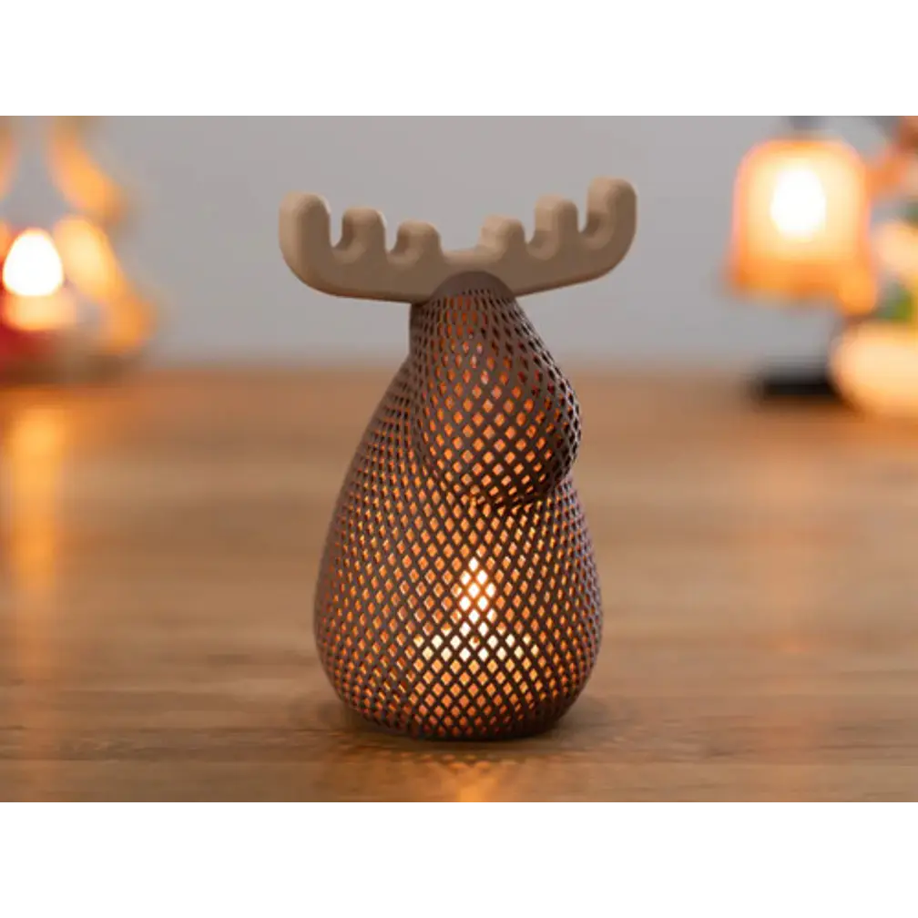 Portavelas Led De Reno Navideño 4