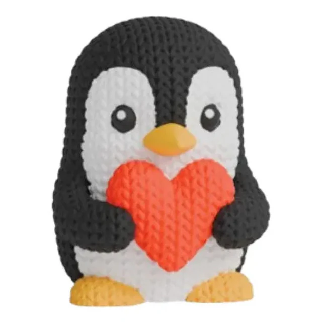 Peluche Pingüino De Punto Para El Día De San Valentín