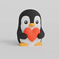 Peluche Pingüino De Punto Para El Día De San Valentín - Miniatura 2