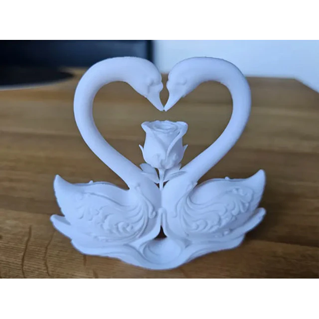 Escultura De Cisne & Rosa Para San Valentín