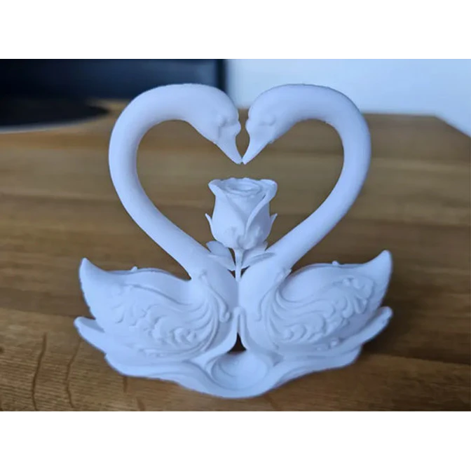 Escultura De Cisne & Rosa Para San Valentín 1