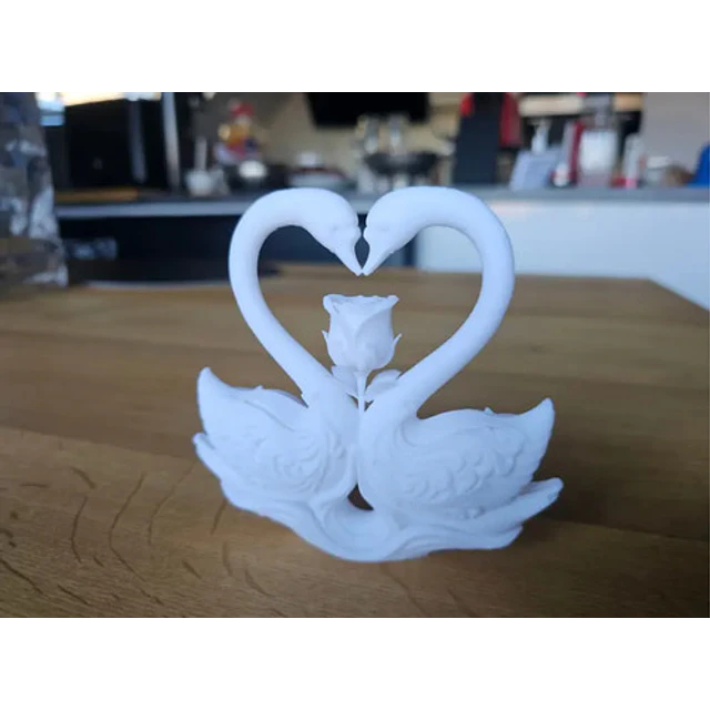 Escultura De Cisne & Rosa Para San Valentín