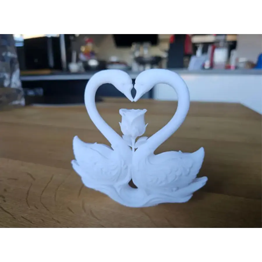 Escultura De Cisne & Rosa Para San Valentín
