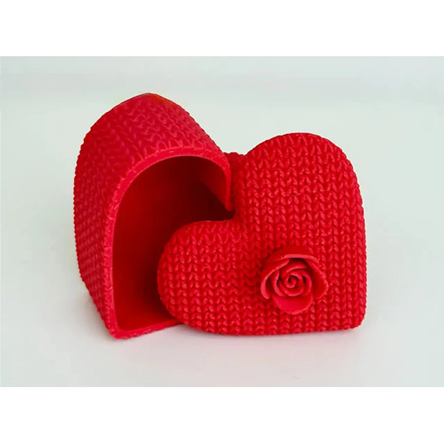 Caja De San Valentín- Corazón Tejido