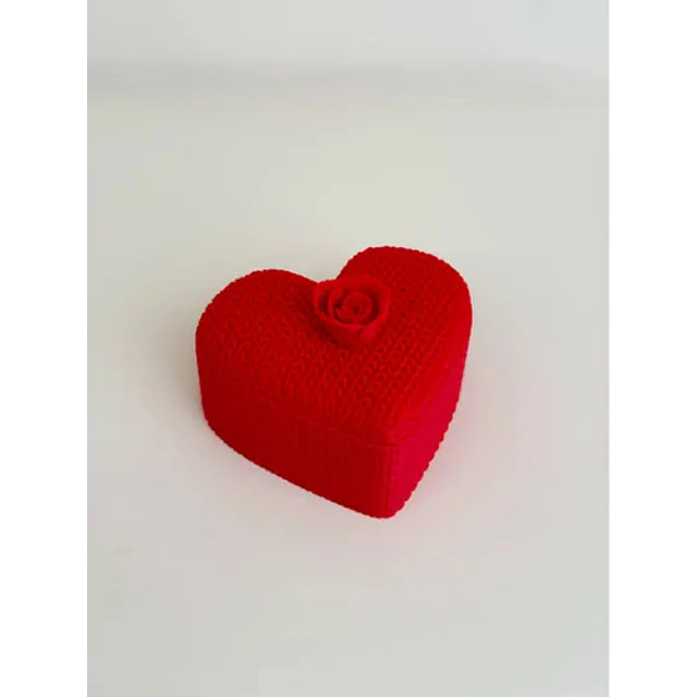 Caja De San Valentín- Corazón Tejido