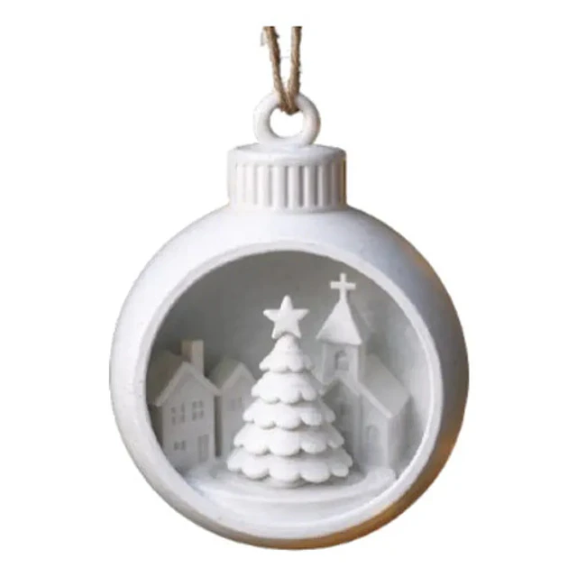 Adorno Para El Árbol De Navidad- Pueblo De Nieve