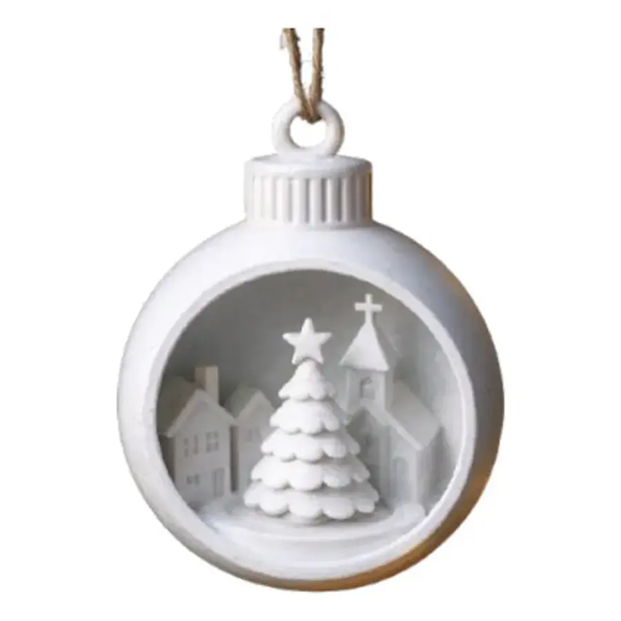 Adorno Para El Árbol De Navidad- Pueblo De Nieve