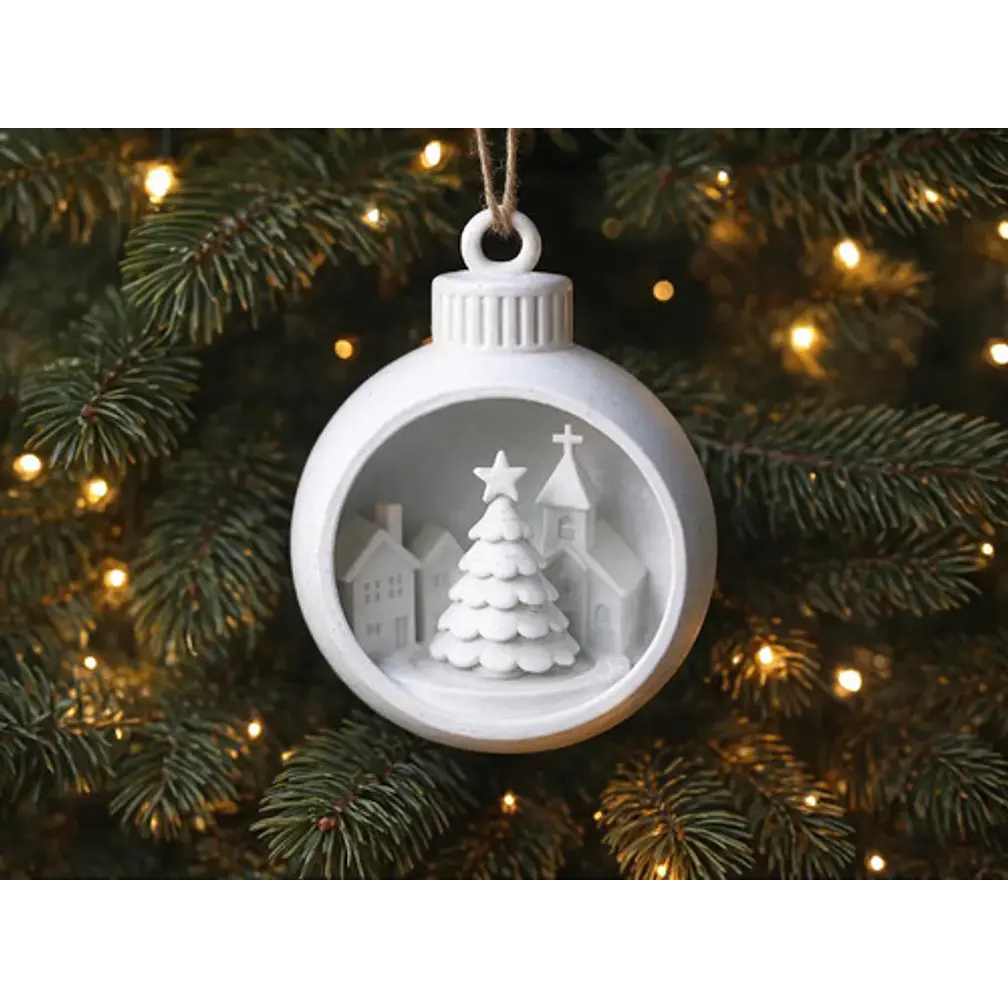 Adorno Para El Árbol De Navidad- Pueblo De Nieve 2