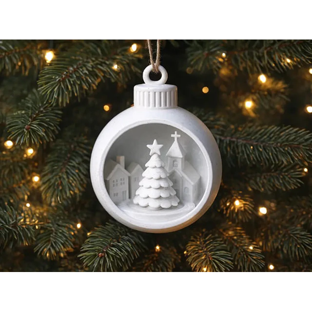 Adorno Para El Árbol De Navidad- Pueblo De Nieve